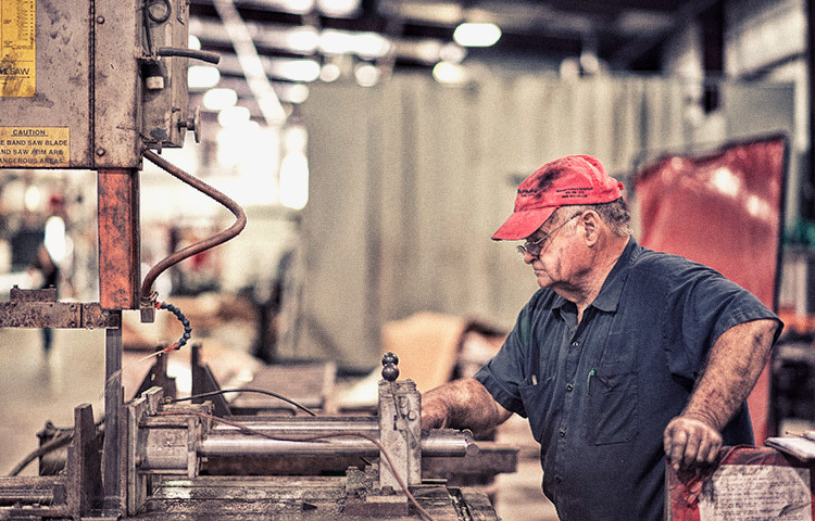 man using machine